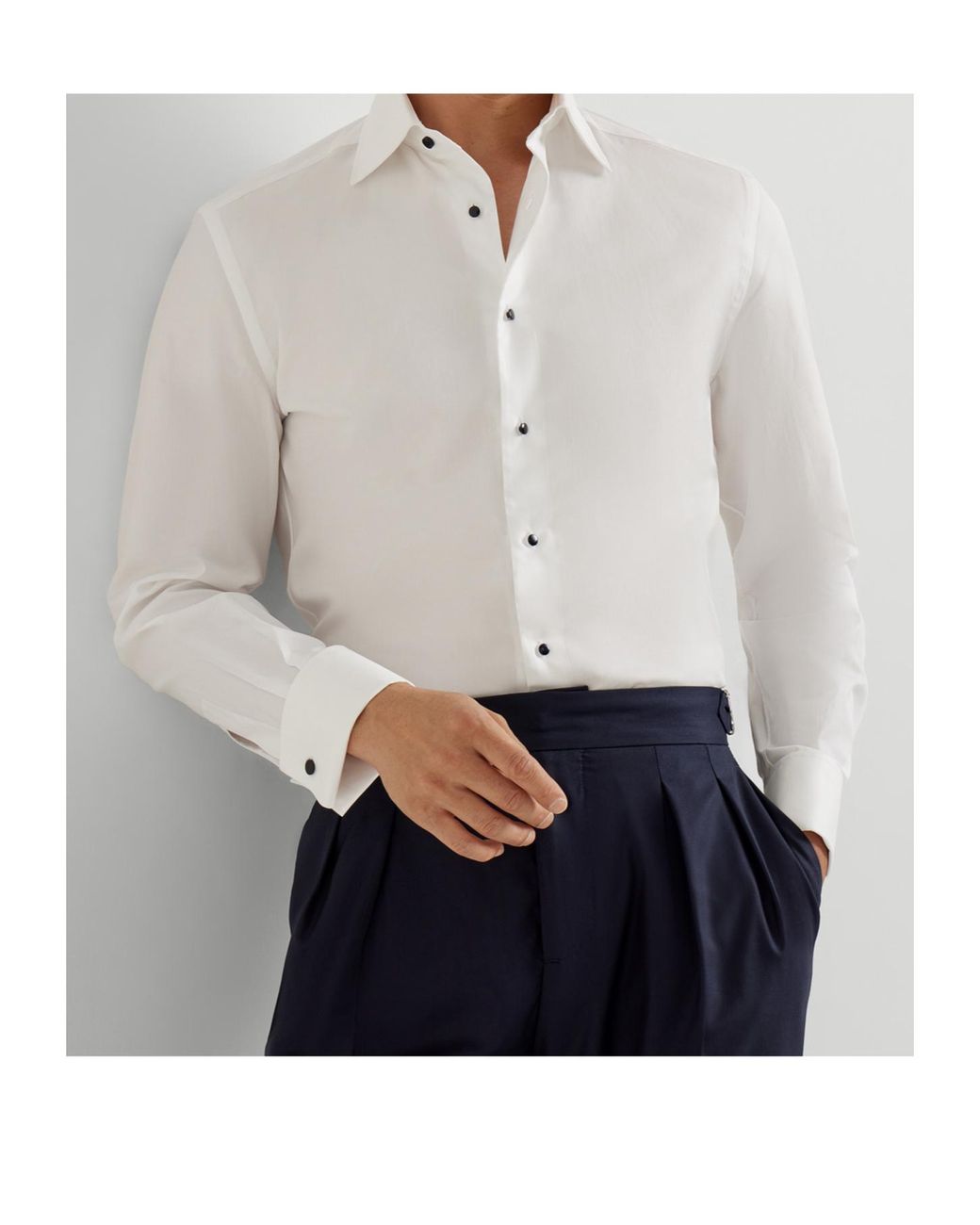 Brunello Cucinelli White Cotton Shirt for men