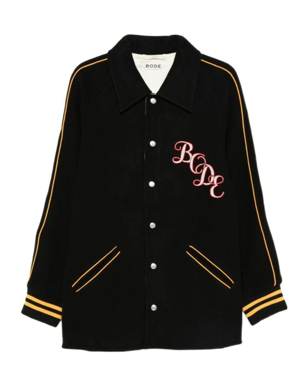 Bode Black Monogram Snap Reversible Jacket for men