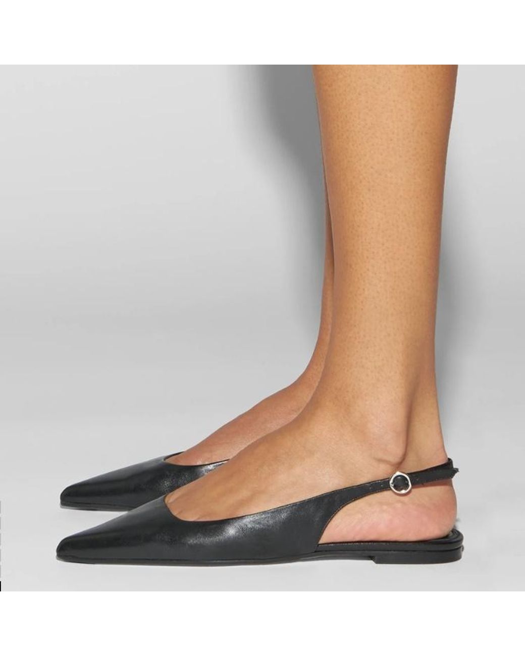 Aeyde White Annora Pointed Toe Flats