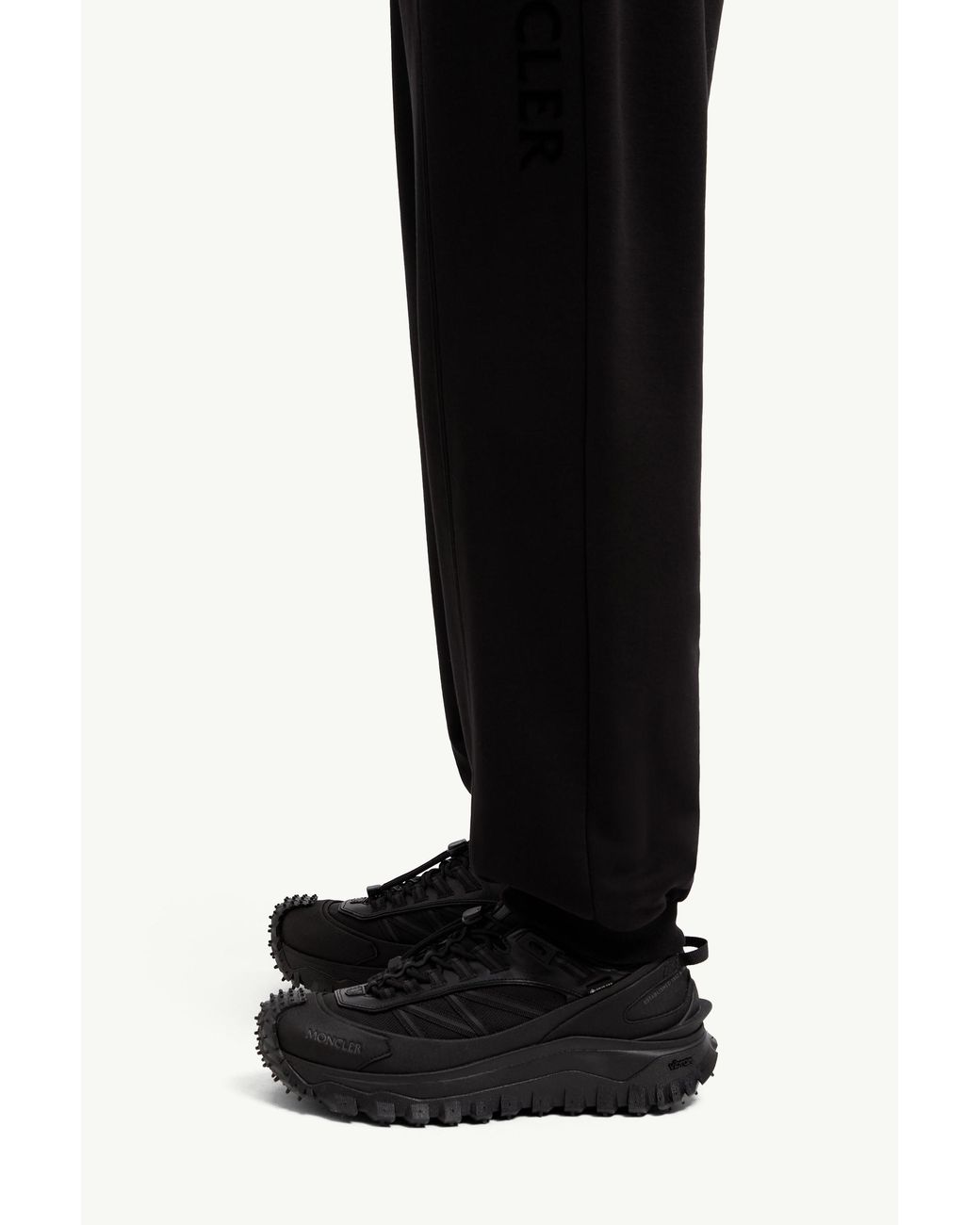 Moncler Black Logo Printed Track Pants for men