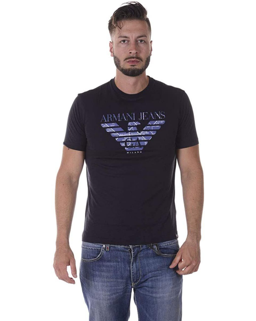 Armani Jeans Blue Logo T-Shirt for men