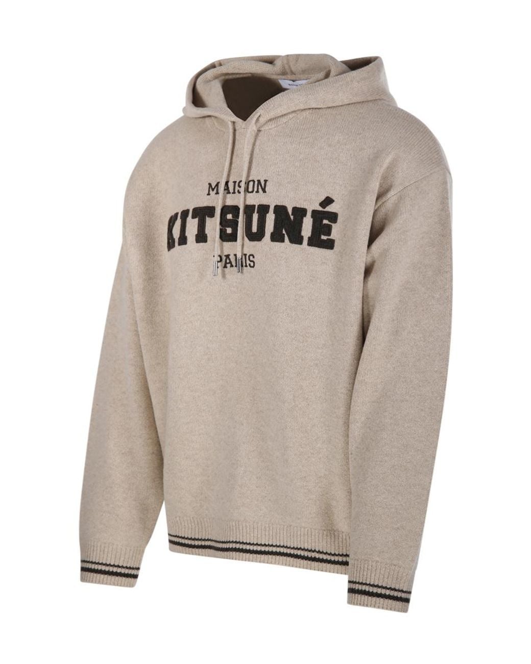 Maison Kitsuné Gray Maison Kitsuné College Logo Hooded Sweater for men
