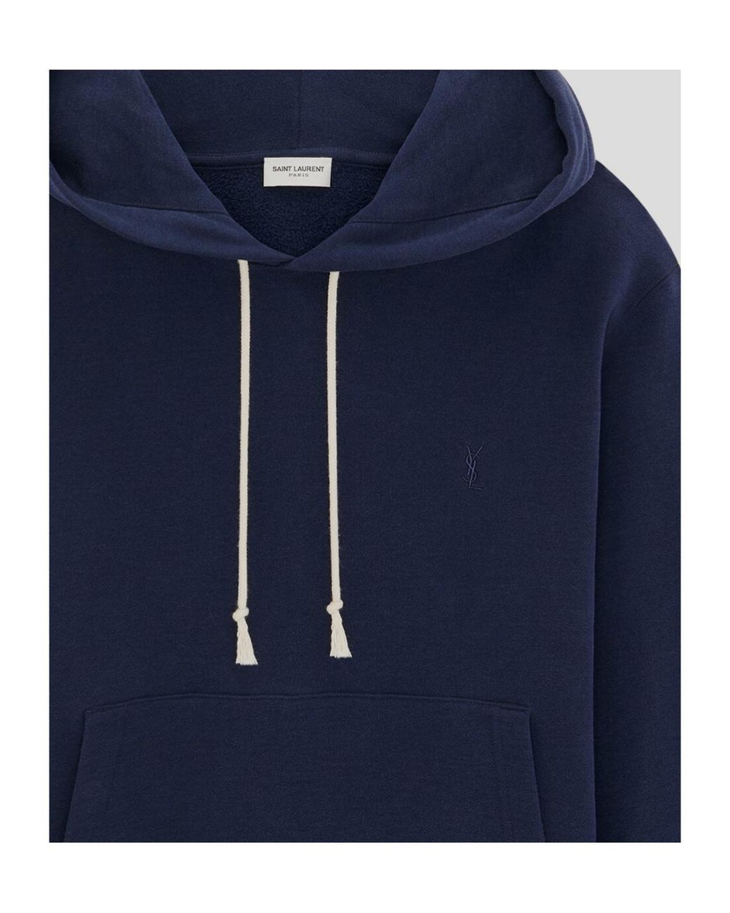 Saint Laurent Blue Cotton Cassandre Hoodie For for men