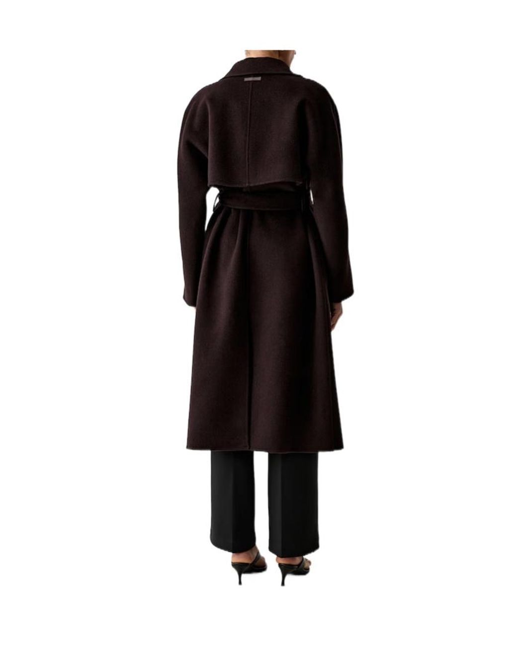 Calvin Klein Black Belted Wrap Coat