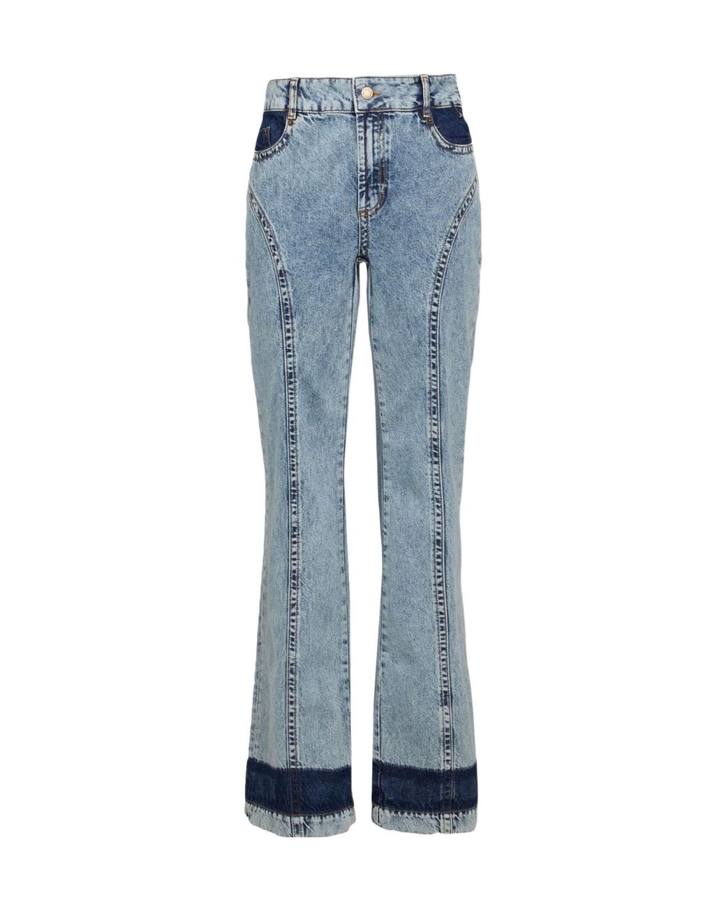 MAX&Co. Blue Two-Tone Straight Leg
