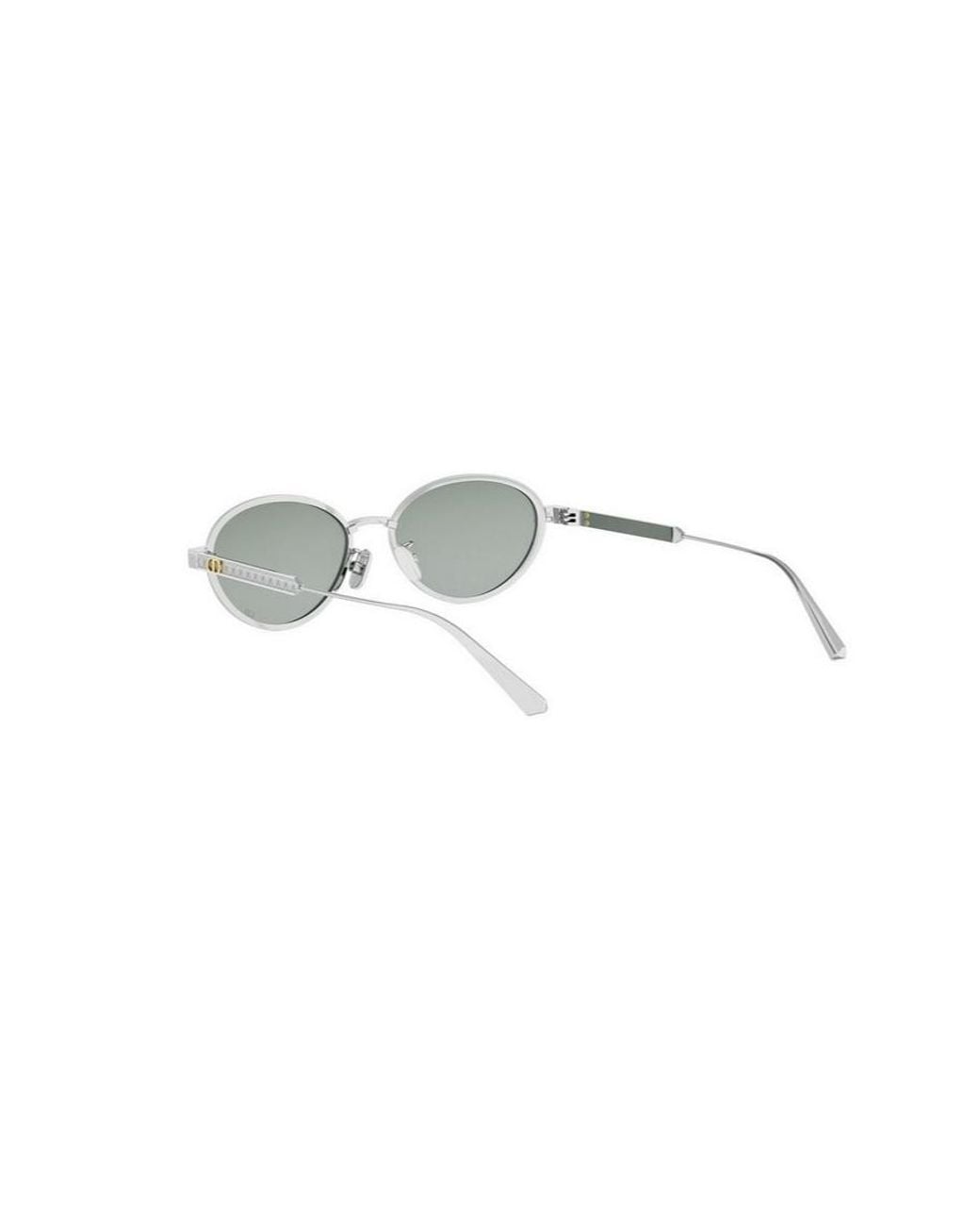 Dior White Eyewear Cannage R1U Oval Sunglasses