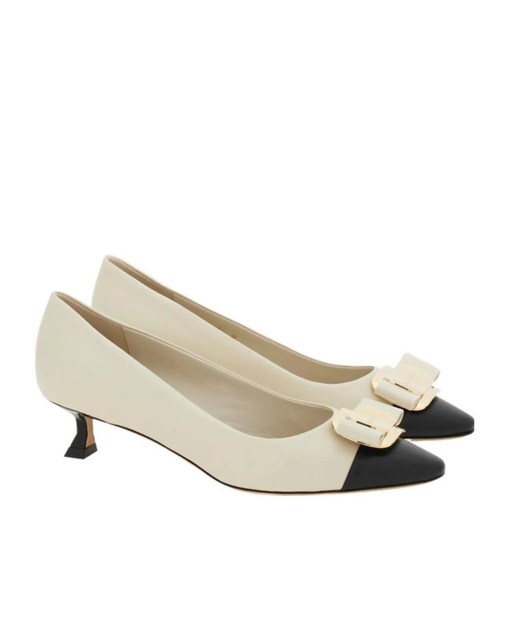 Ferragamo Natural Vara Buckle High Heels