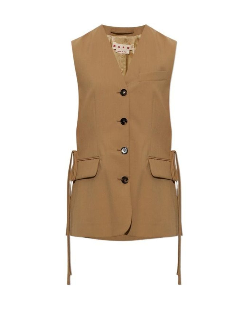 Marni Natural Buttoned Sleeveless Vest