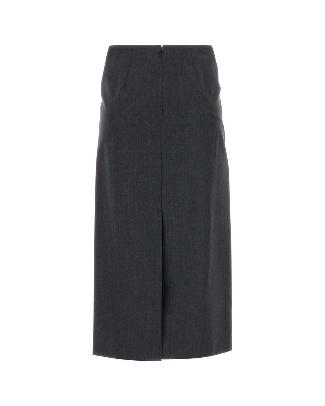 Jil Sander Gray Front Slit Maxi Skirt