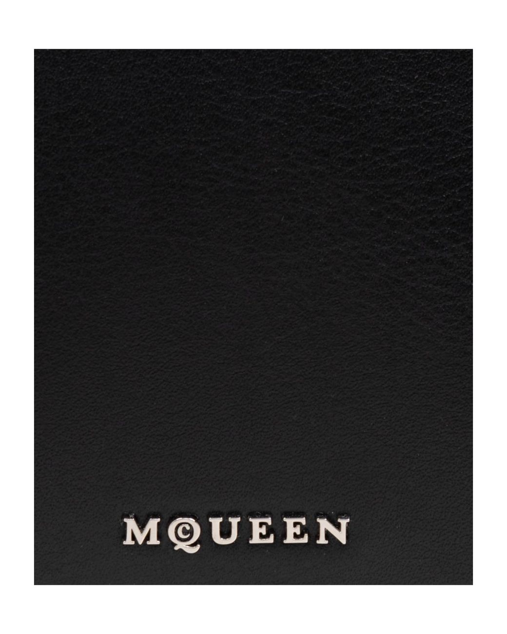 McQueen Black Logo Plaque Bi-Fold Wallet for men