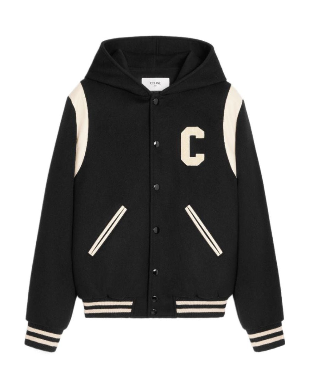 Céline Black Hooded Teddy Jacket for men