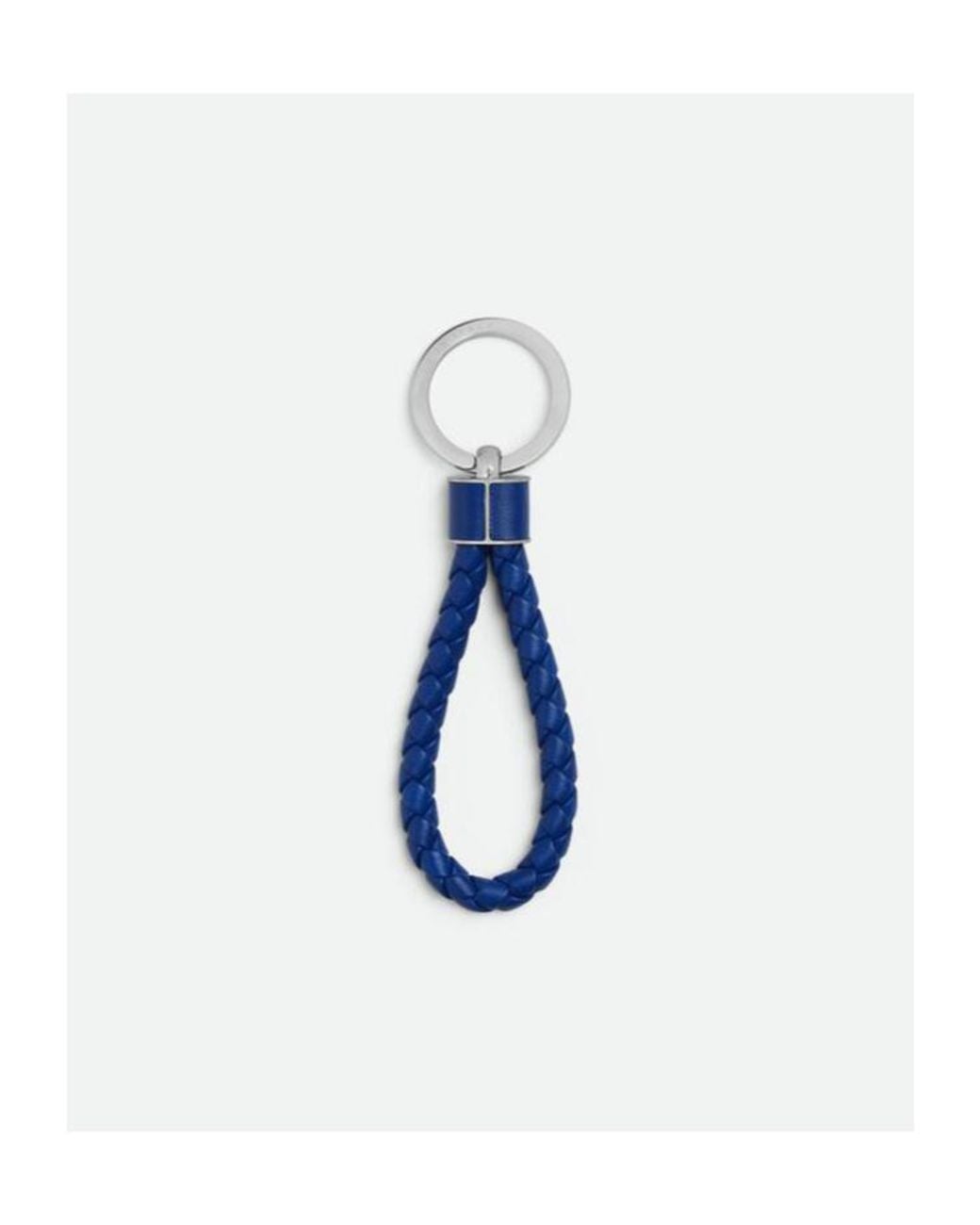 Bottega Veneta Blue Intreccio Key Ring for men