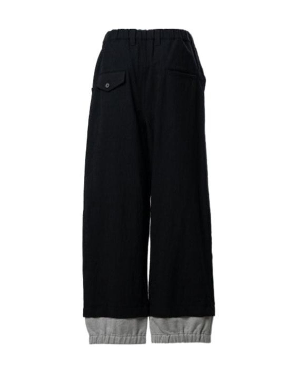 Maison Mihara Yasuhiro Black Sweat Layered Wool Pants for men