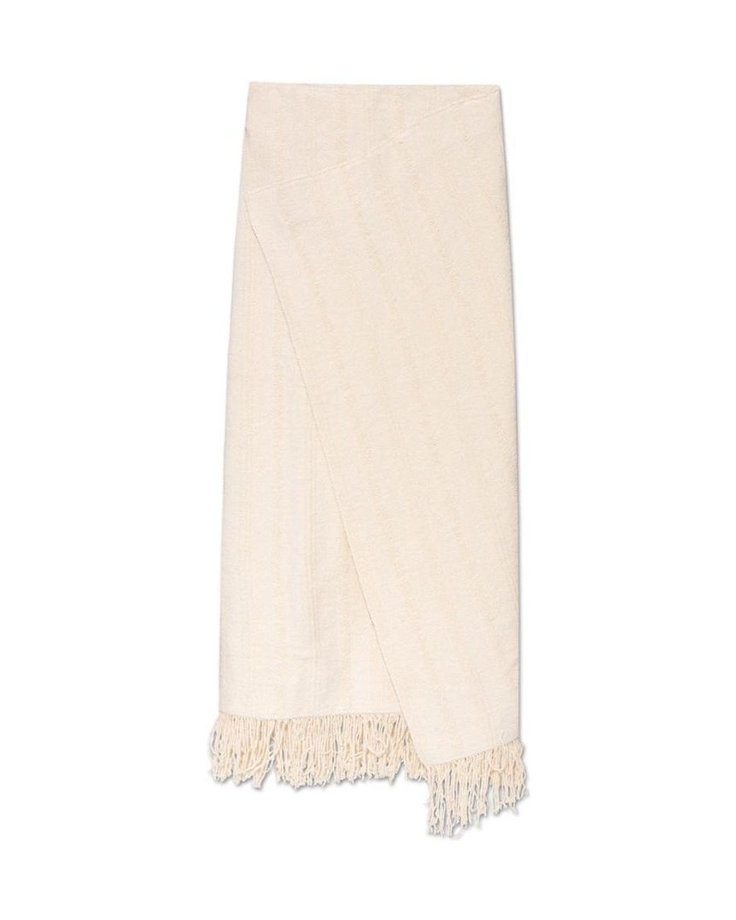 Jil Sander Natural Wrapped Fringed Maxi Skirt
