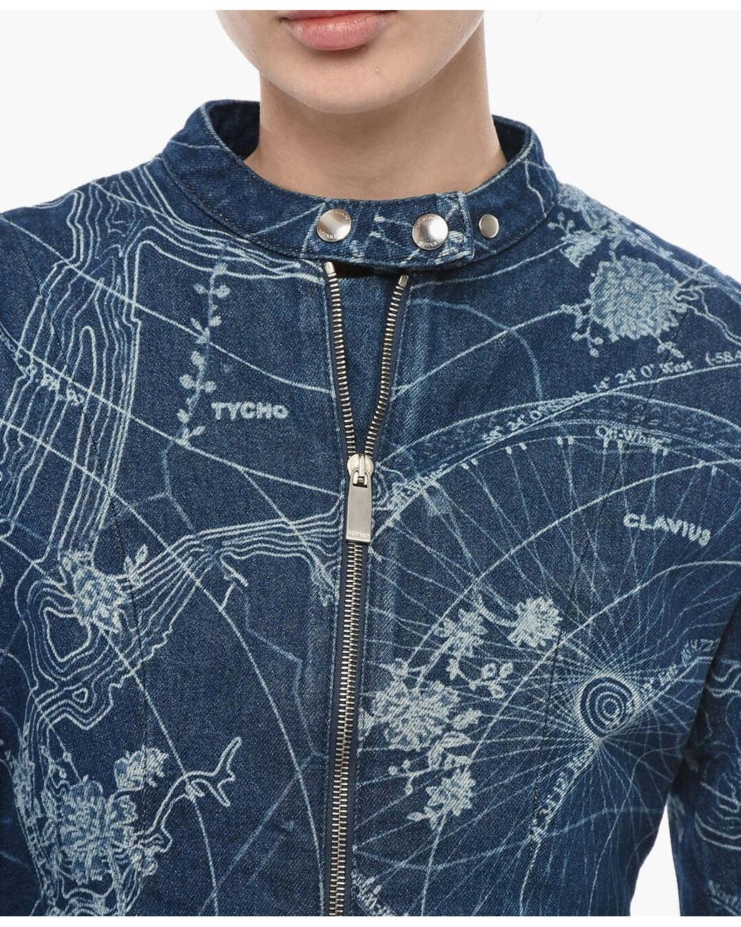 Off-White c/o Virgil Abloh Blue Printed Full-Zip Jacket