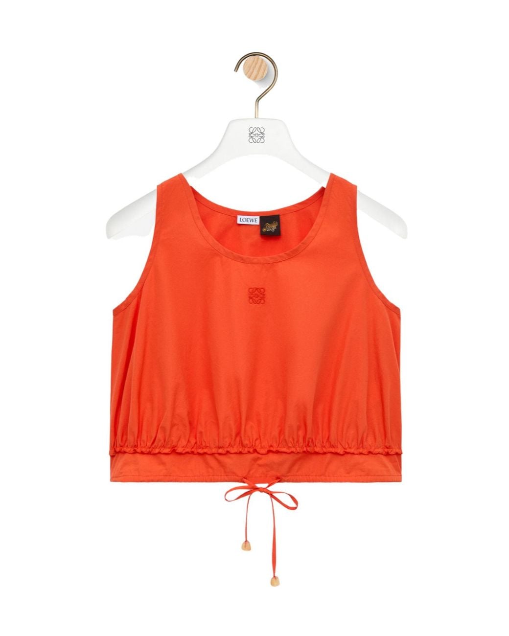 Loewe Red Drawstring Waist Crewneck Top