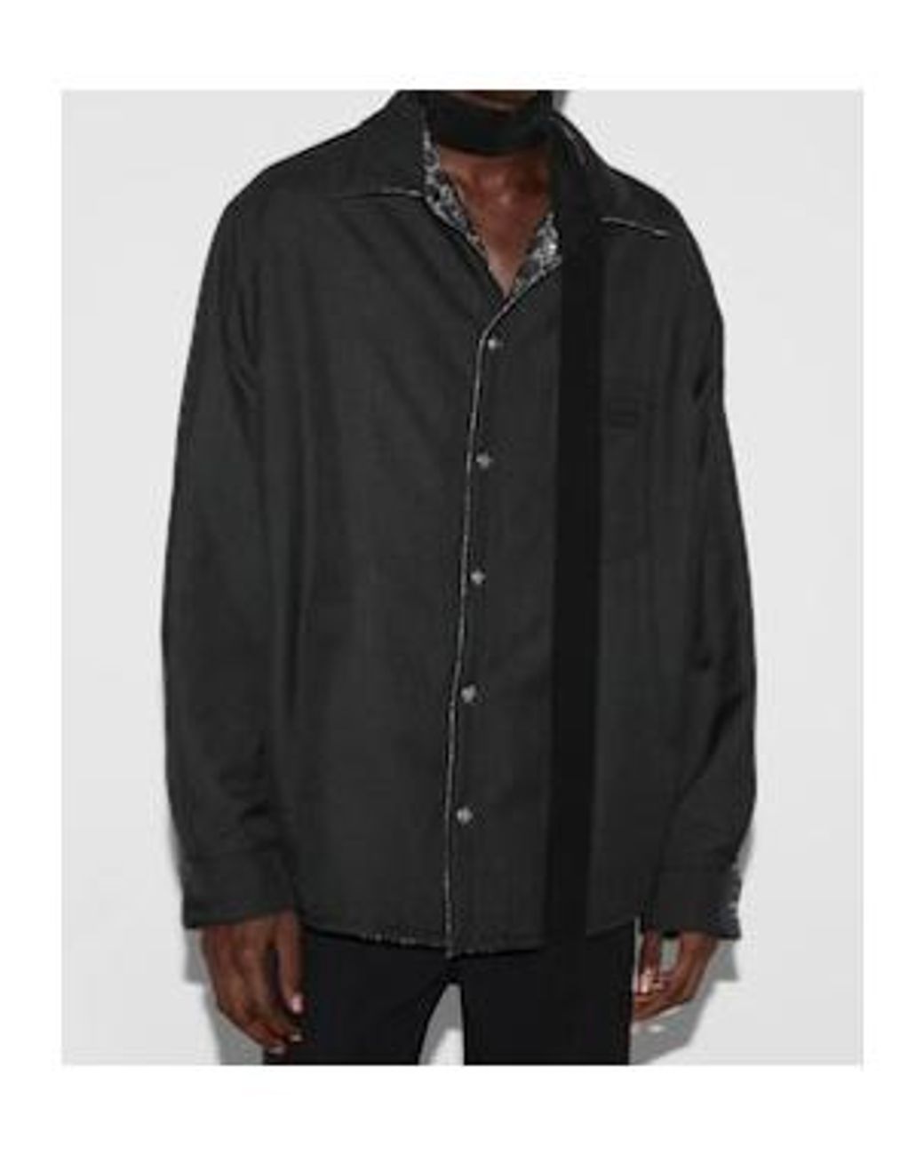 Gucci Black Reversible Long-Sleeve Denim Shirt for men