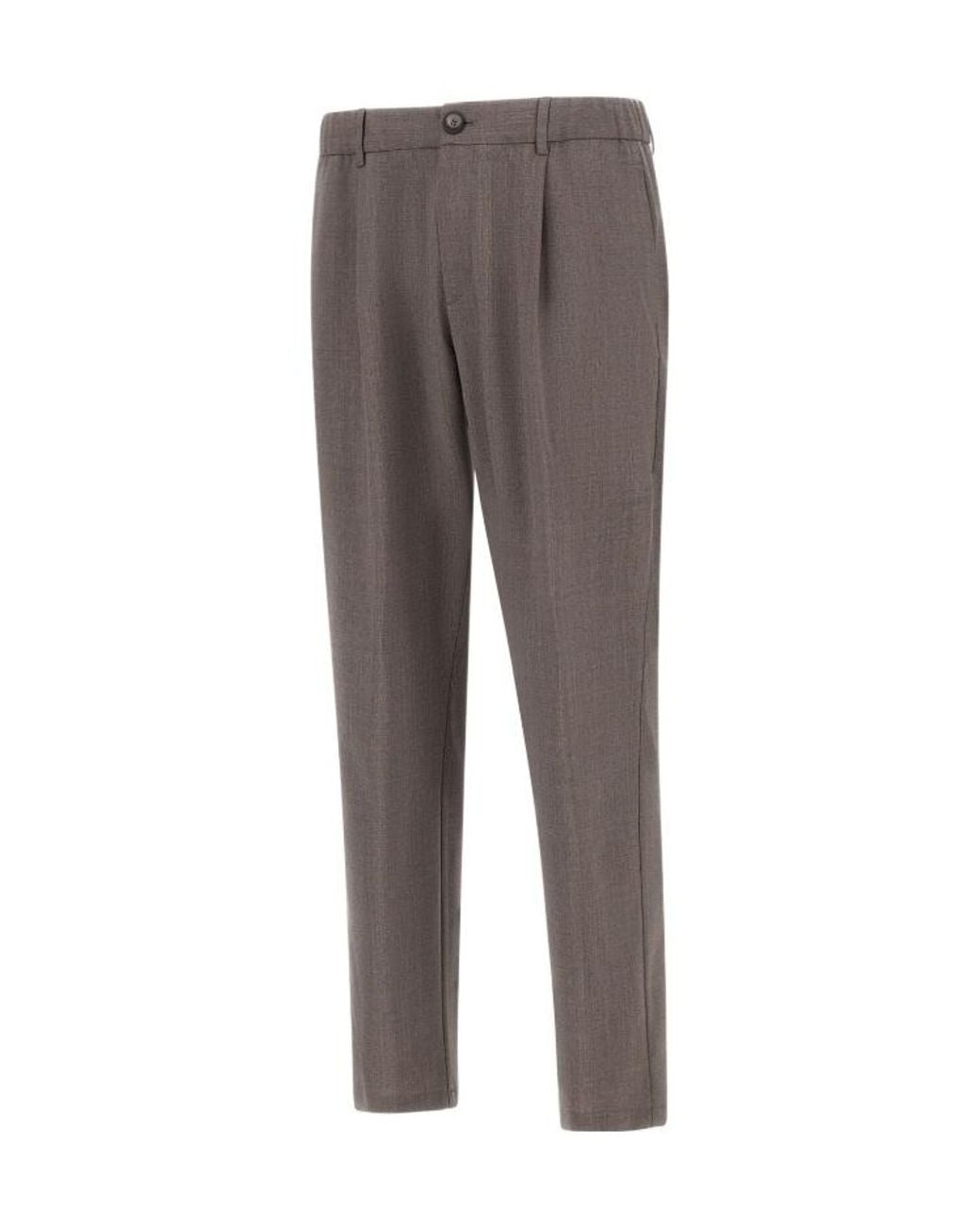 Herno Gray Tailored Regular-Fit Pants for men