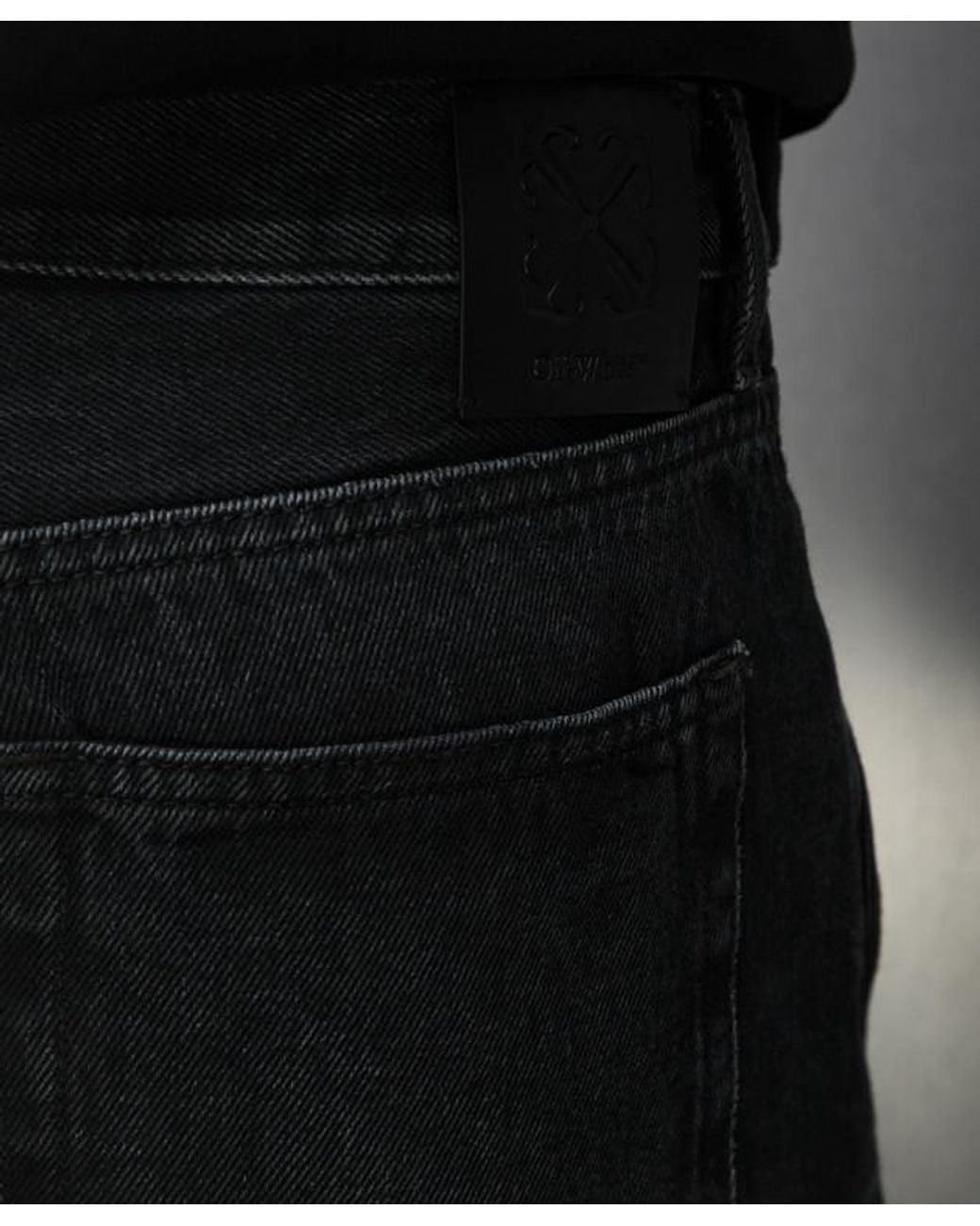 Off-White c/o Virgil Abloh Black Logo Patch Tapered Jeans for men
