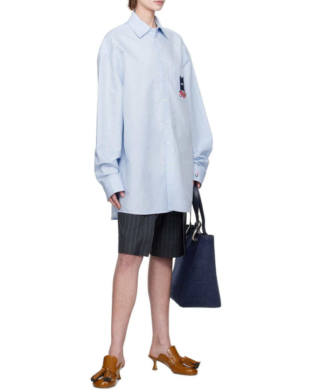 J.W. Anderson Blue Jw Anderson Window' Embroidered Shirt for men
