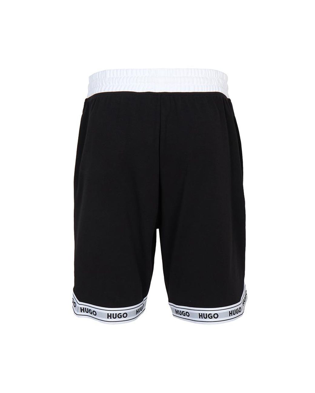Boss Black Logo-Trim Drawstring Shorts for men