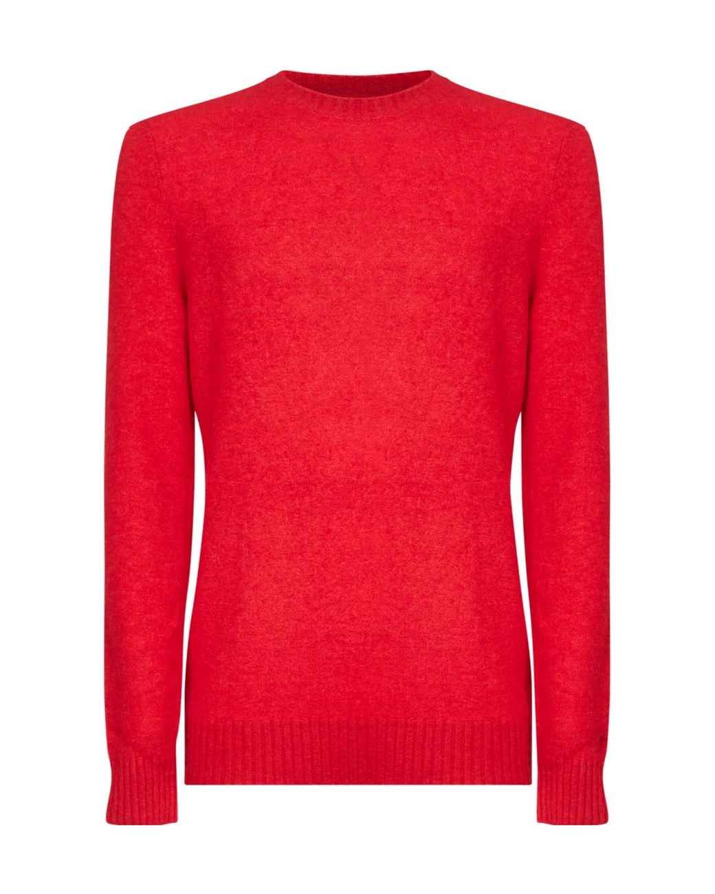 Mc2 Saint Barth Red Ribbed Crewneck Jumper for men