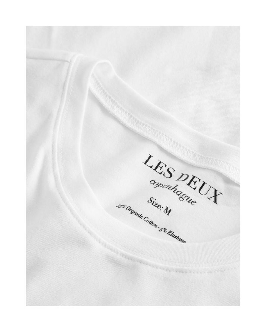 Les Deux White Cotton Crew Neck Tee for men