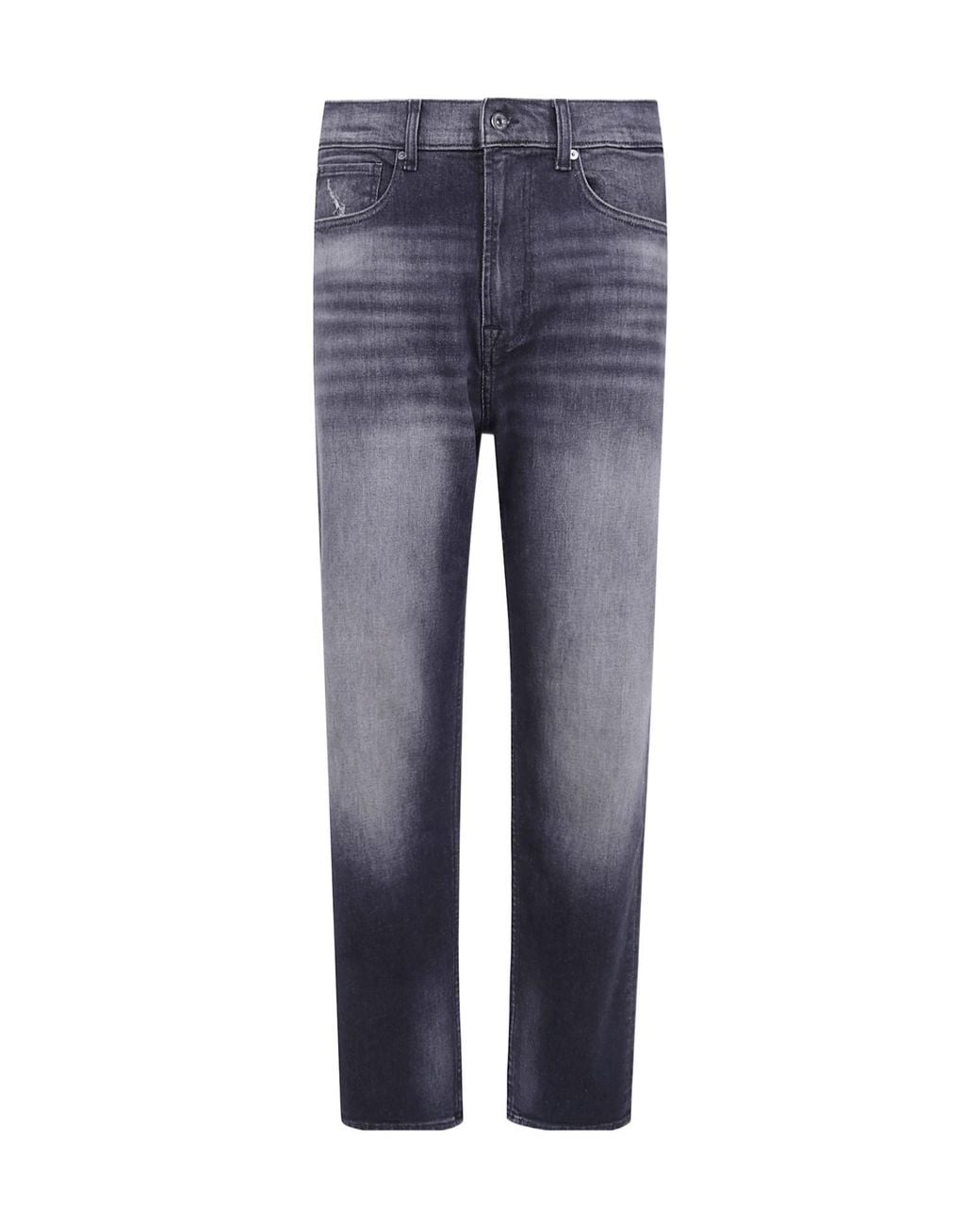 7 For All Mankind Blue Easy Straight Faded Straight-Leg Jeans for men