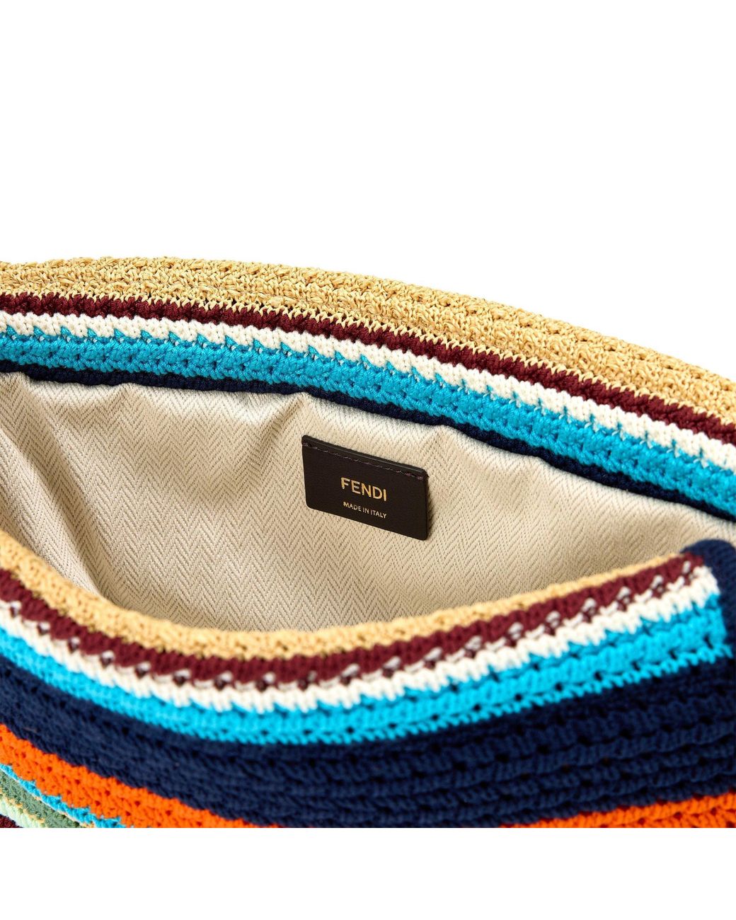Fendi Blue Handwoven Shoulder Bag
