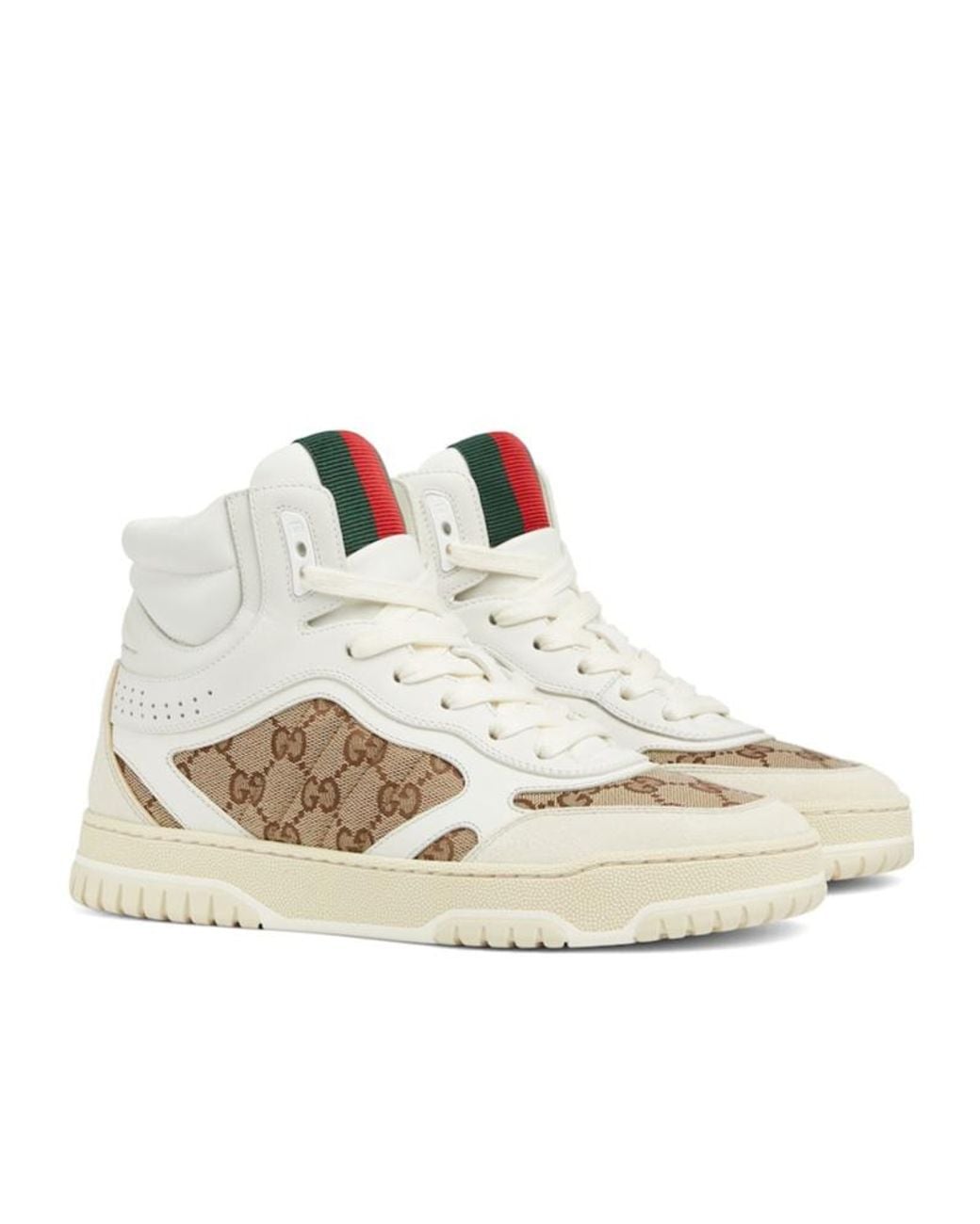 Gucci Natural Re-Web Series High-Top Skate Shoes