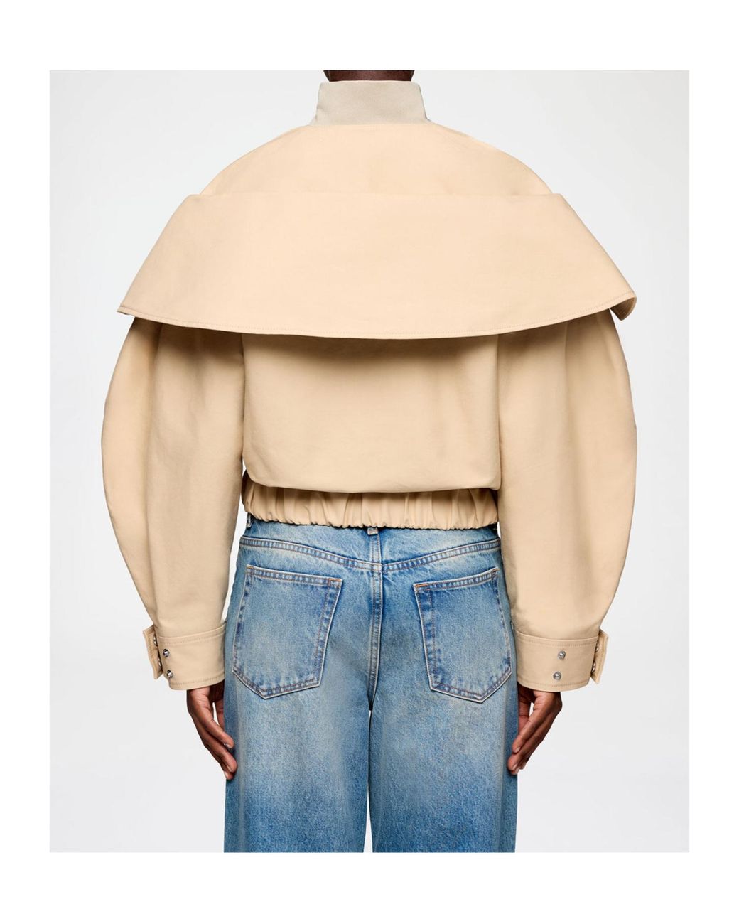 Ganni Natural Layered Cotton Bomber Jacket