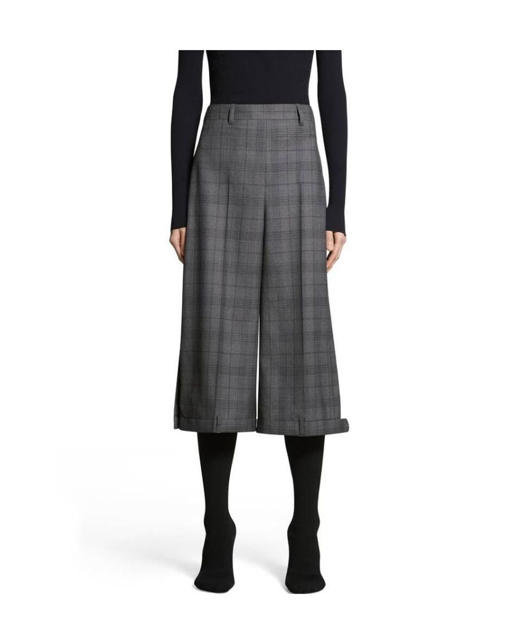 Balenciaga Gray Checked Deconstructed Long Shorts