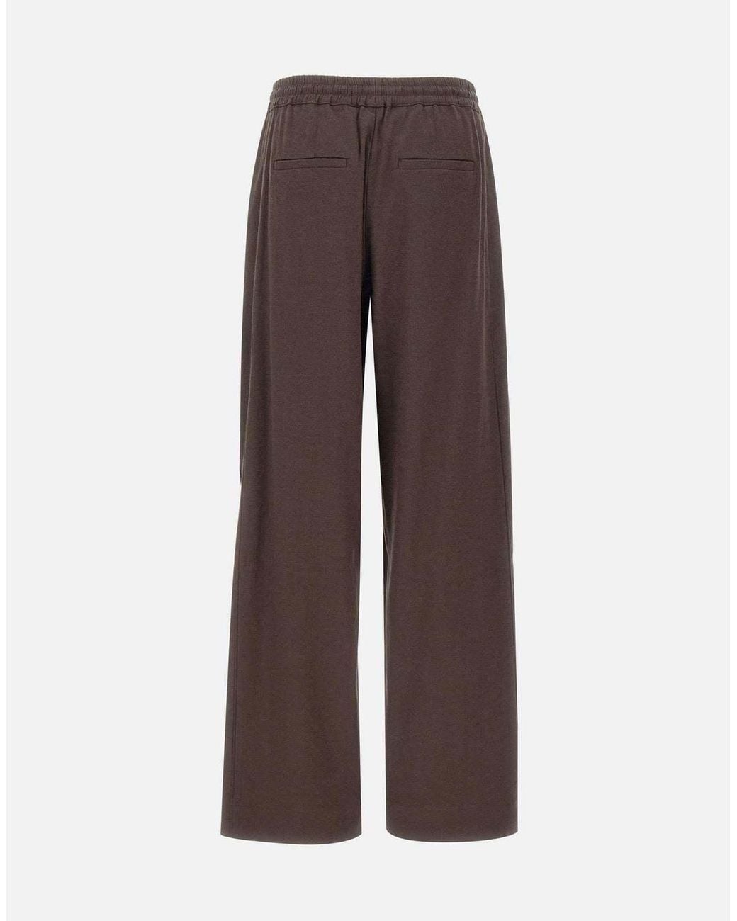 Vince Brown Drawstring Wide-Leg Pants