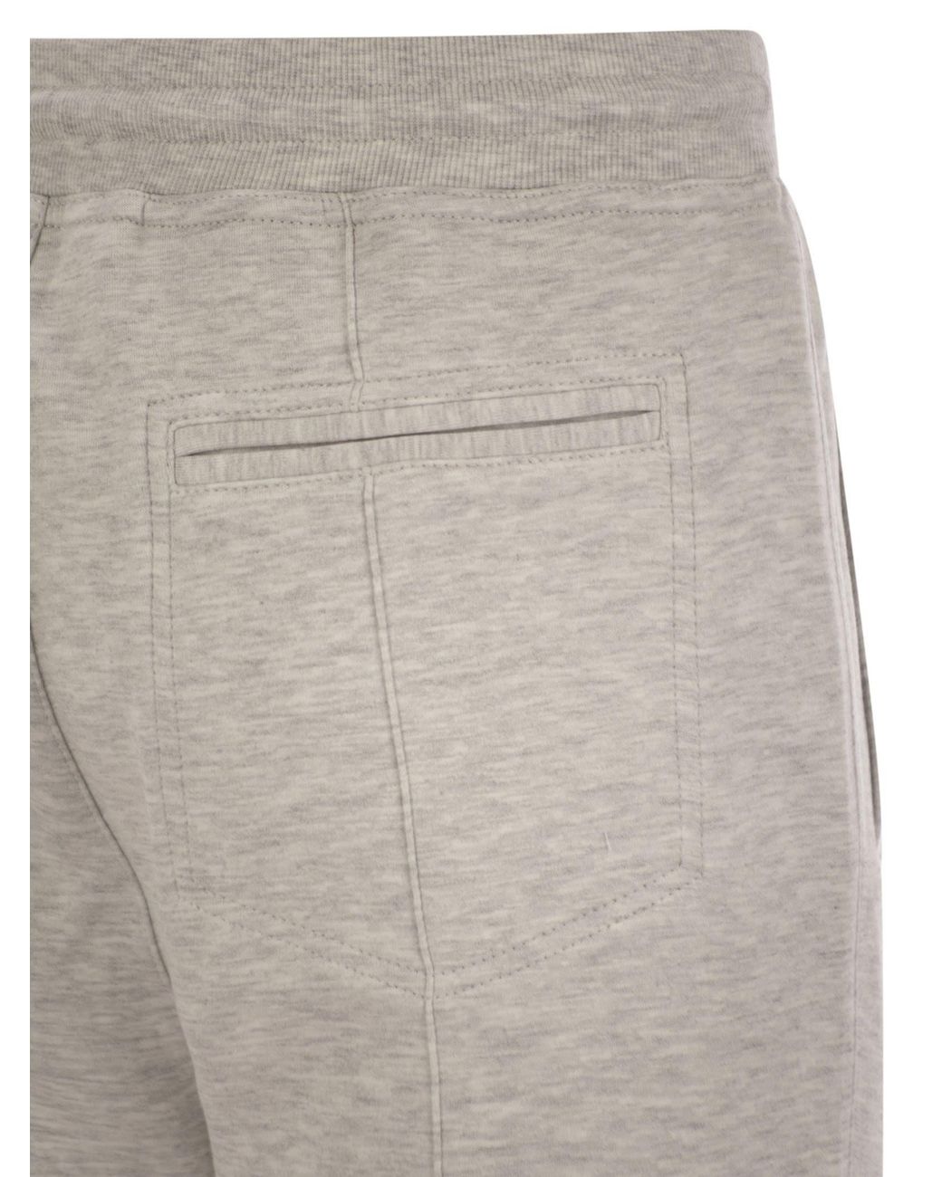 Brunello Cucinelli Gray Drawstring Tapered Leg Track Pants for men