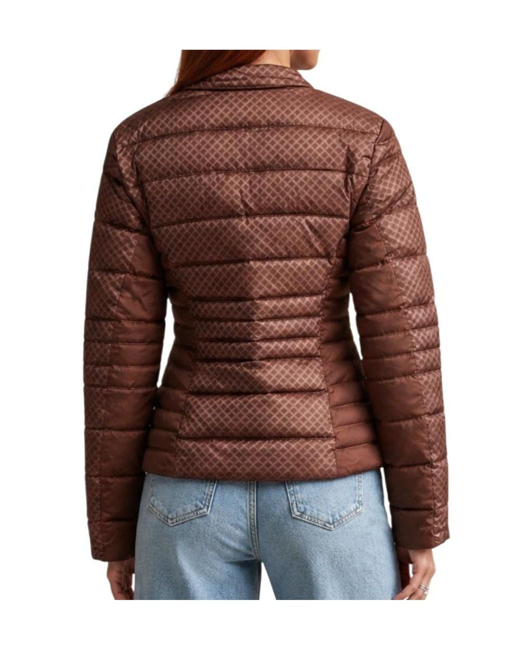 Guess Brown Quilted Logo-Patch Jacket