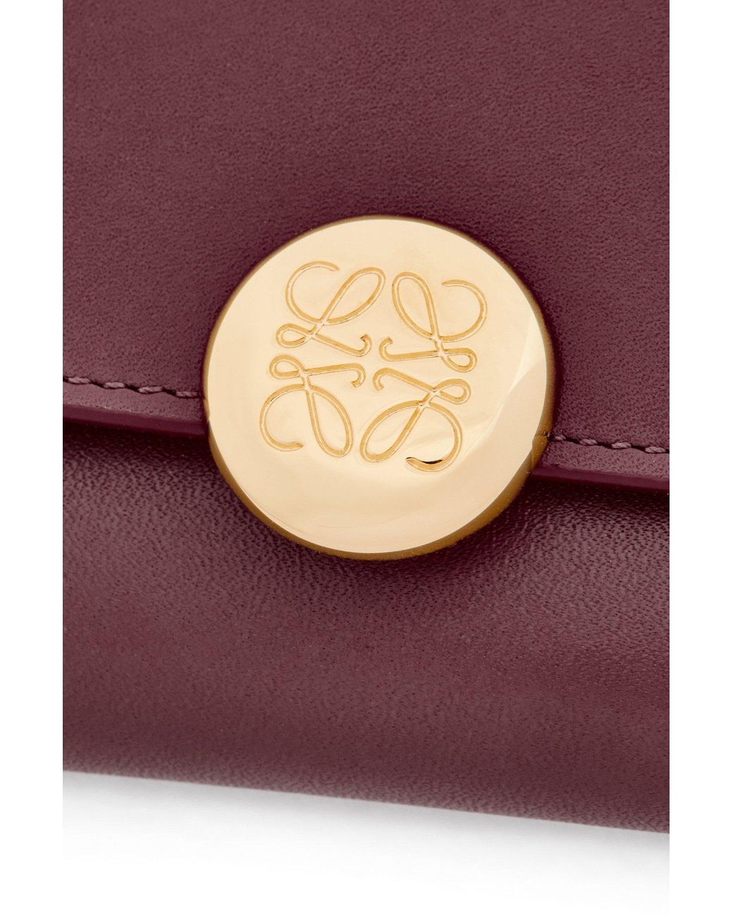 Loewe Purple Logo Detailed Foldover Top Wallet