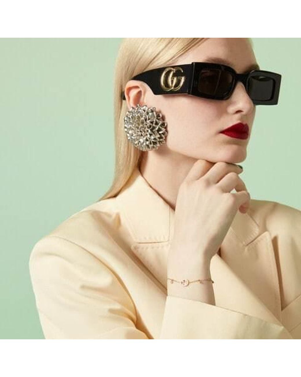 Gucci Metallic Interlocking Diamond 18K Bracelet
