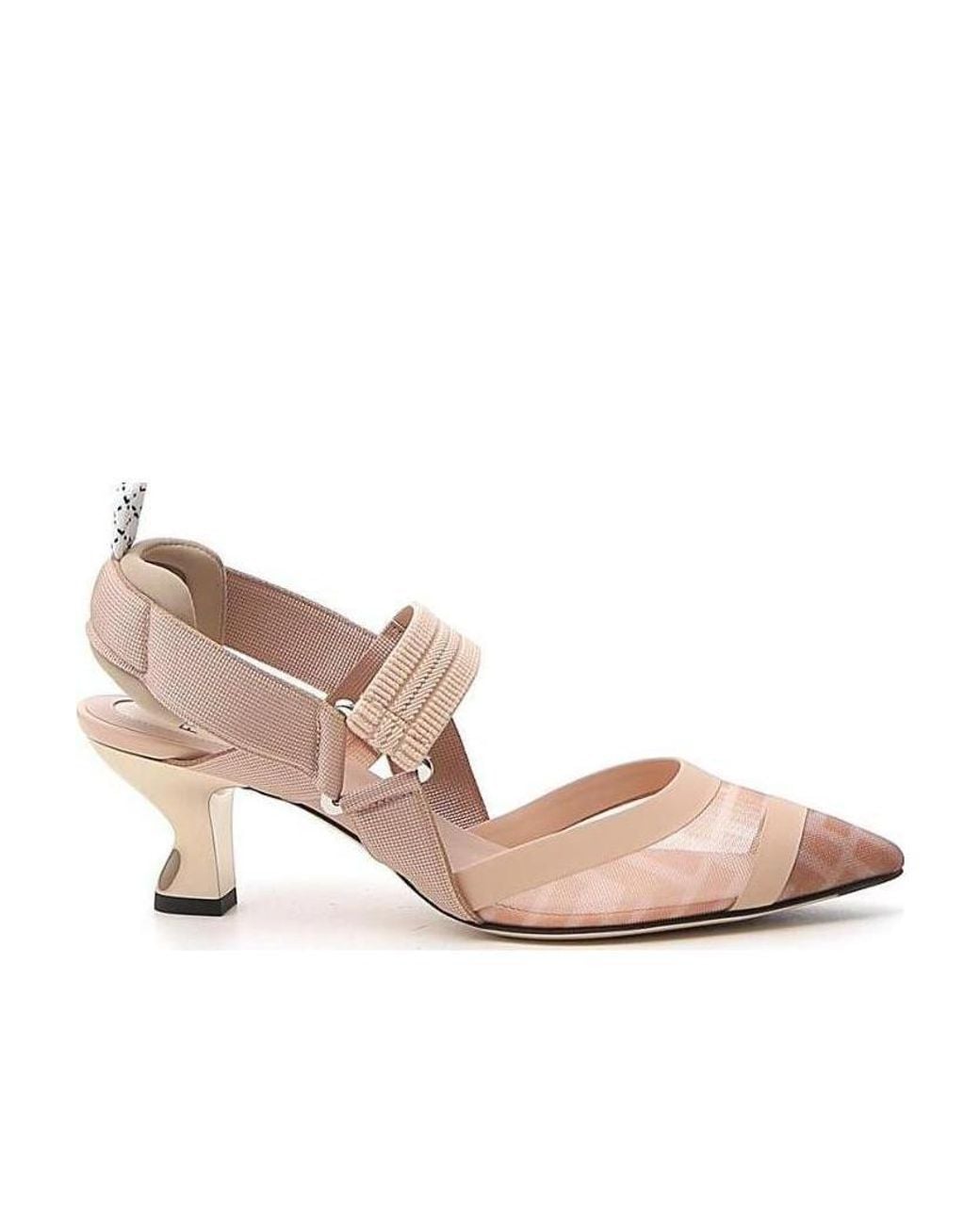 Fendi Pink Slingback Pointed Toe Pumps