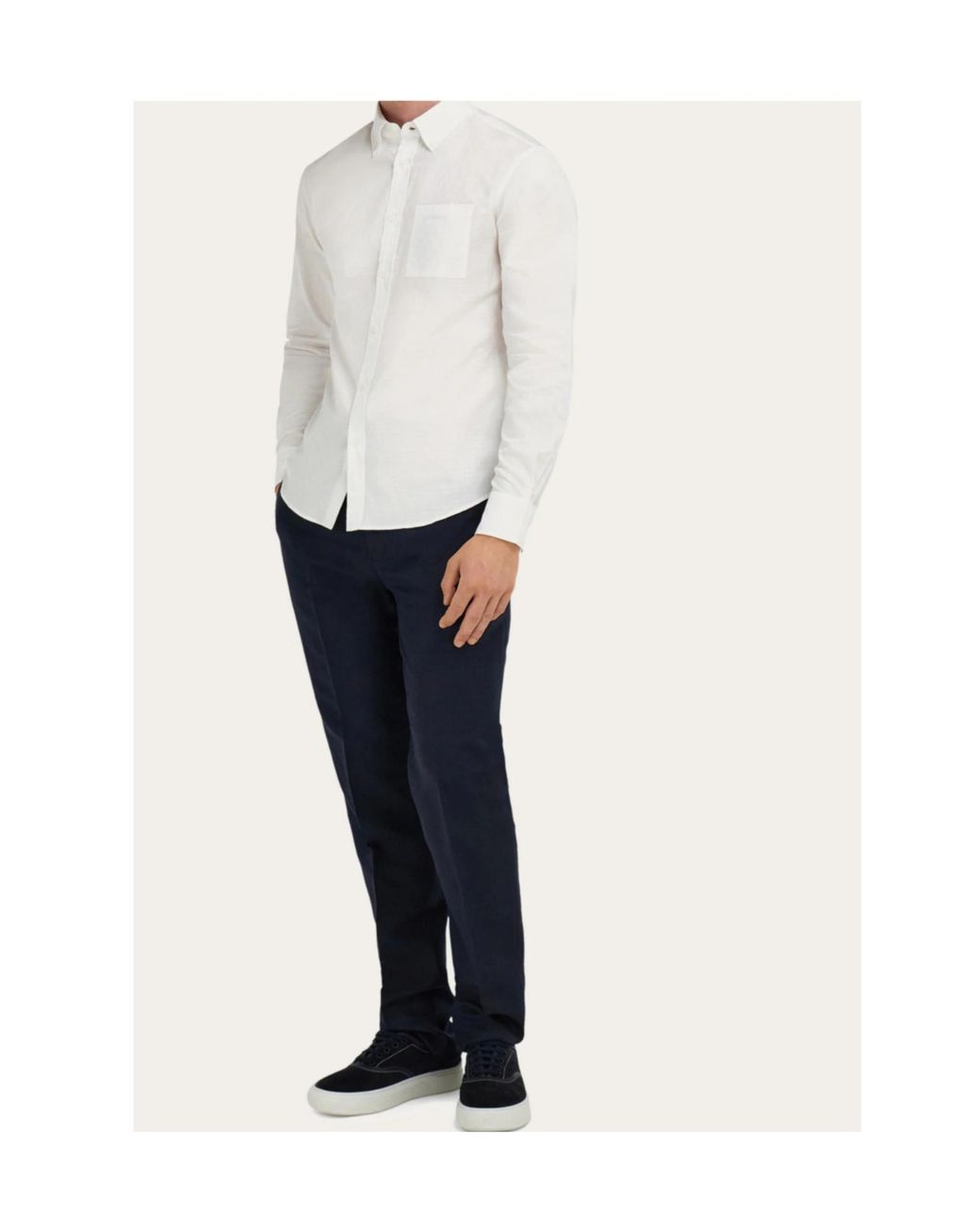 Ferragamo White Ferragamo Logo Jacquard Long-Sleeved Shirt