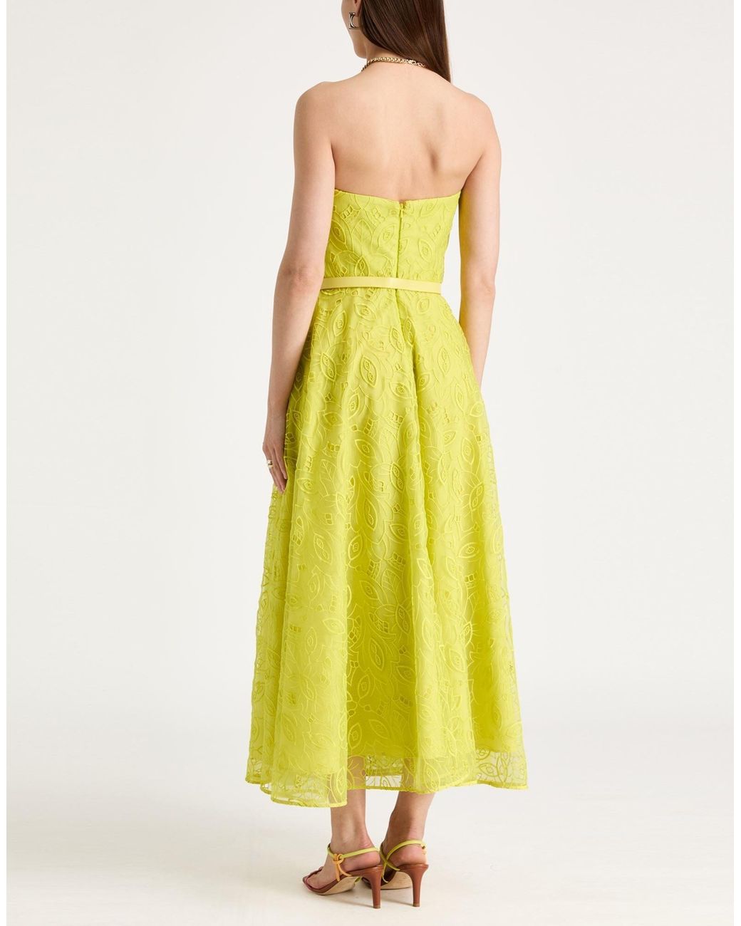 Max Mara Yellow Midi Dress Polyester