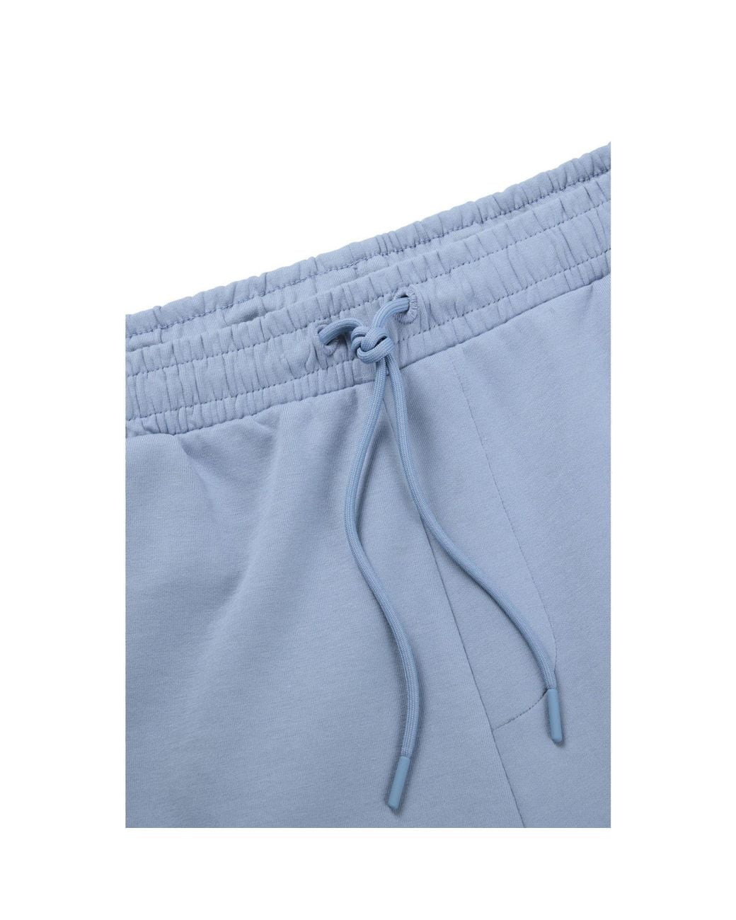 Boss Blue Solid Color Curved Joggers for men