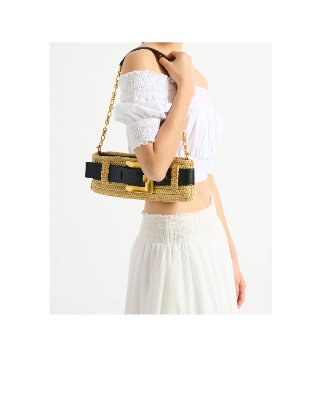 Balmain Metallic Anthem Clutch Bag