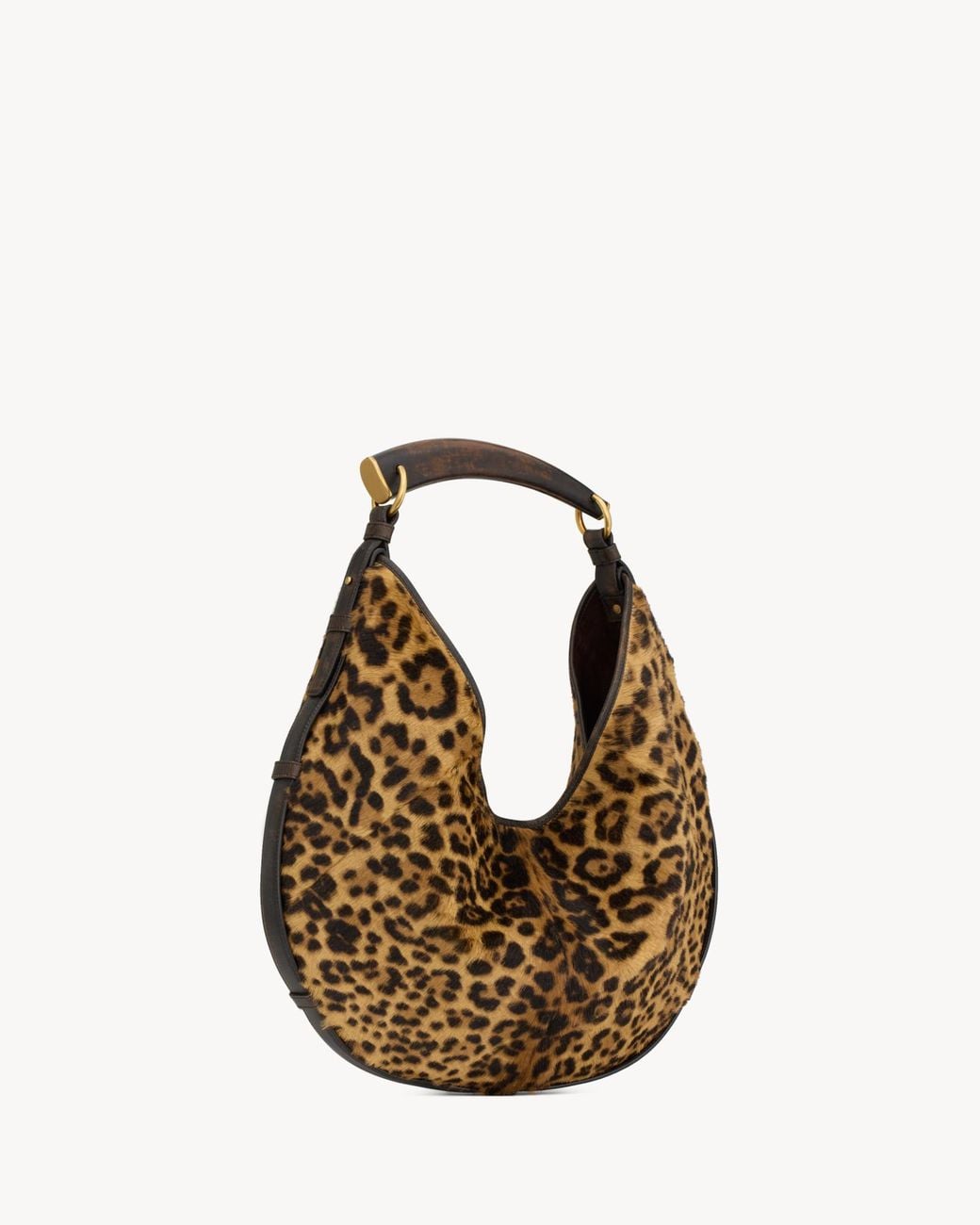 Saint Laurent Brown Mombasa Leopard Printed Medium Tote Bag