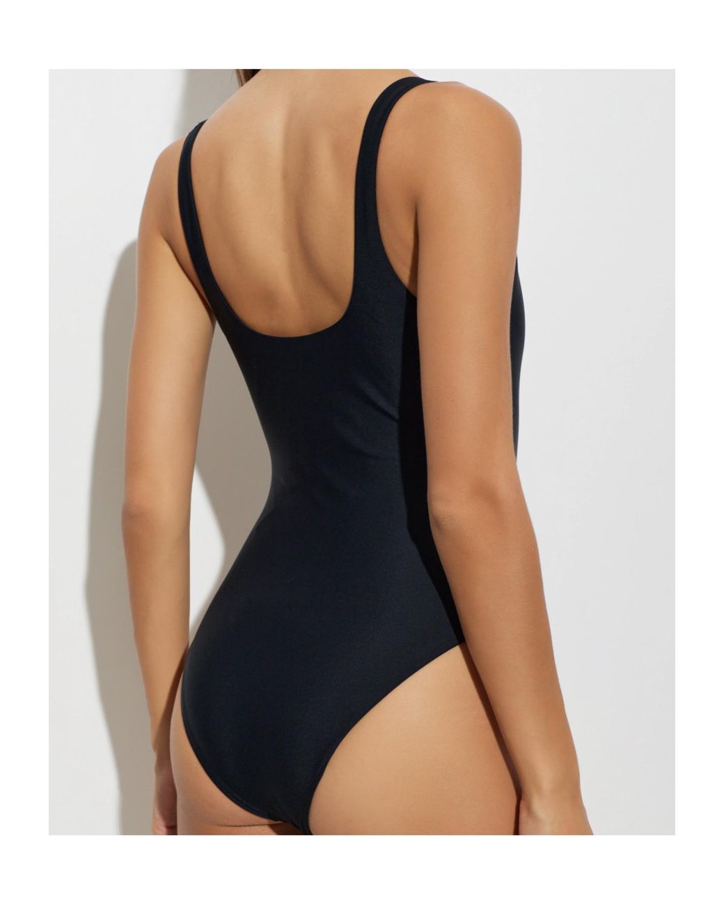 Moschino Blue Logo Engraved One-Piece Swimsuit