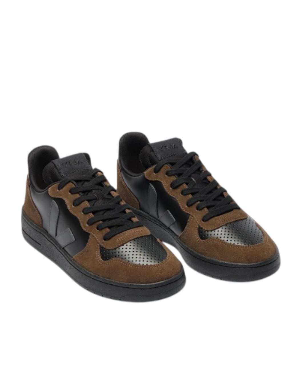 Veja Black Panelled Low-Top Sneakers