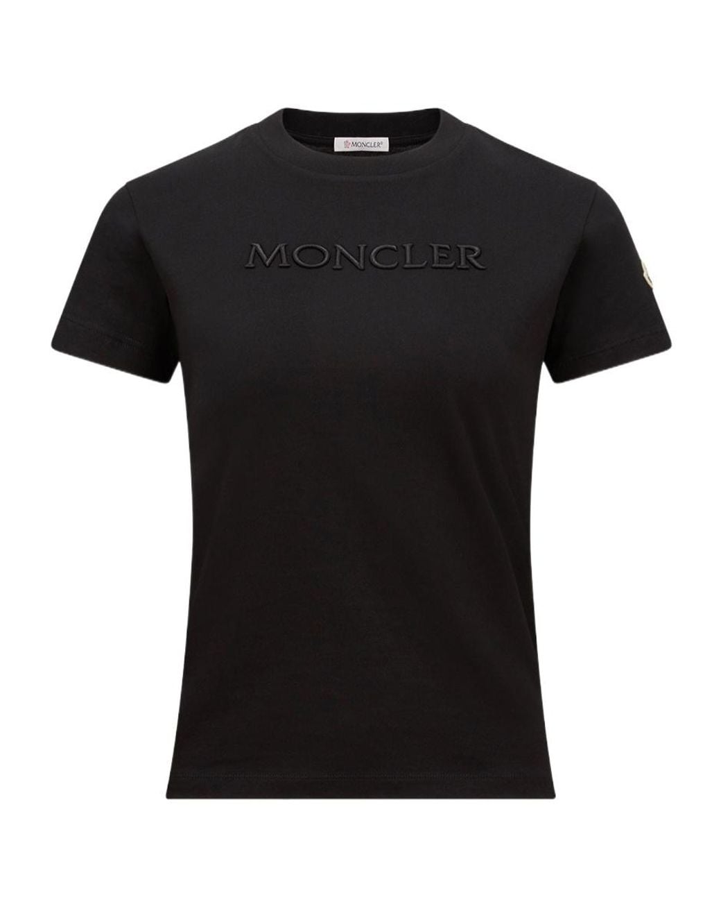 Moncler Black Logo Embroidered Crewneck T-Shirt