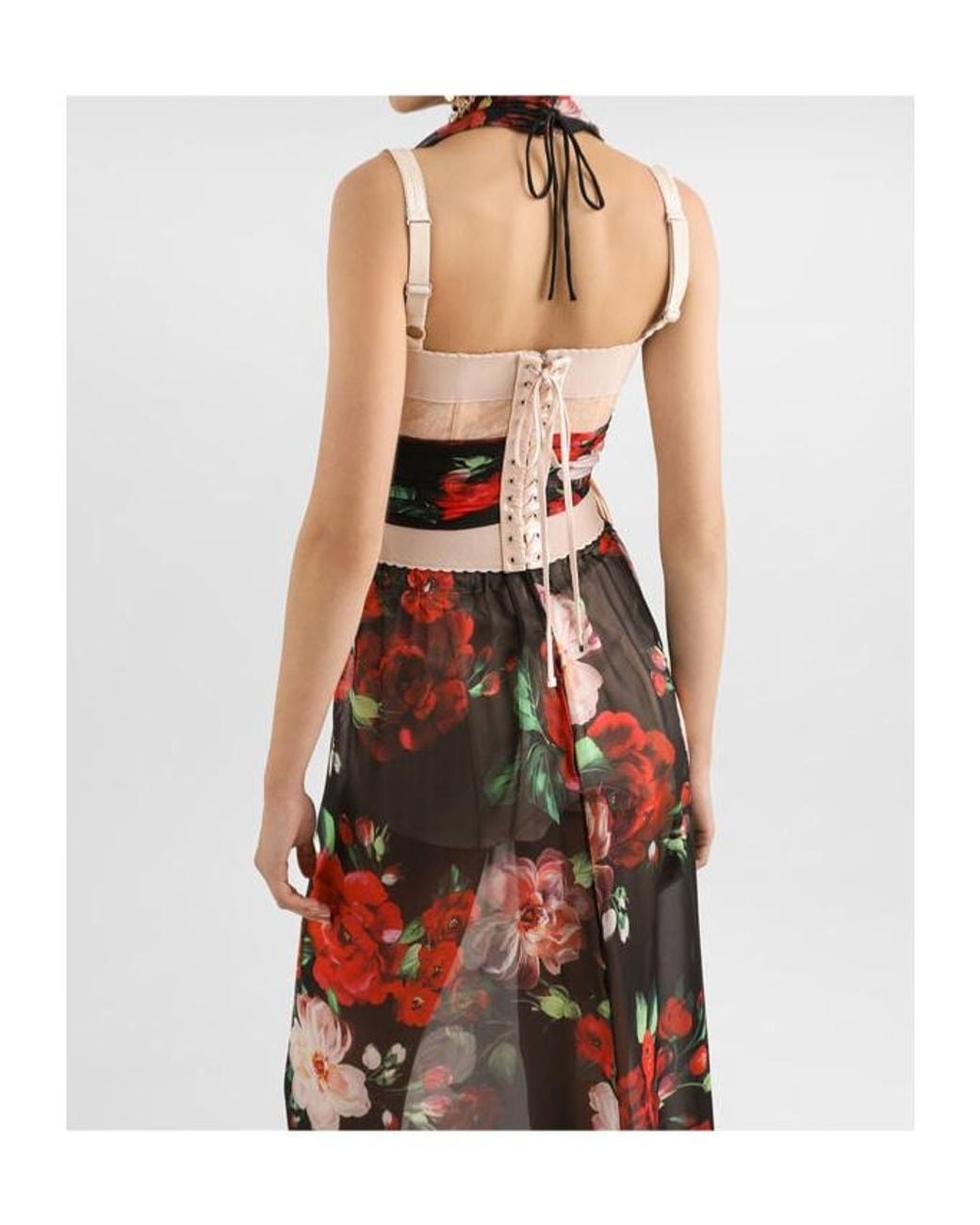 Dolce & Gabbana Red Floral-Print Top