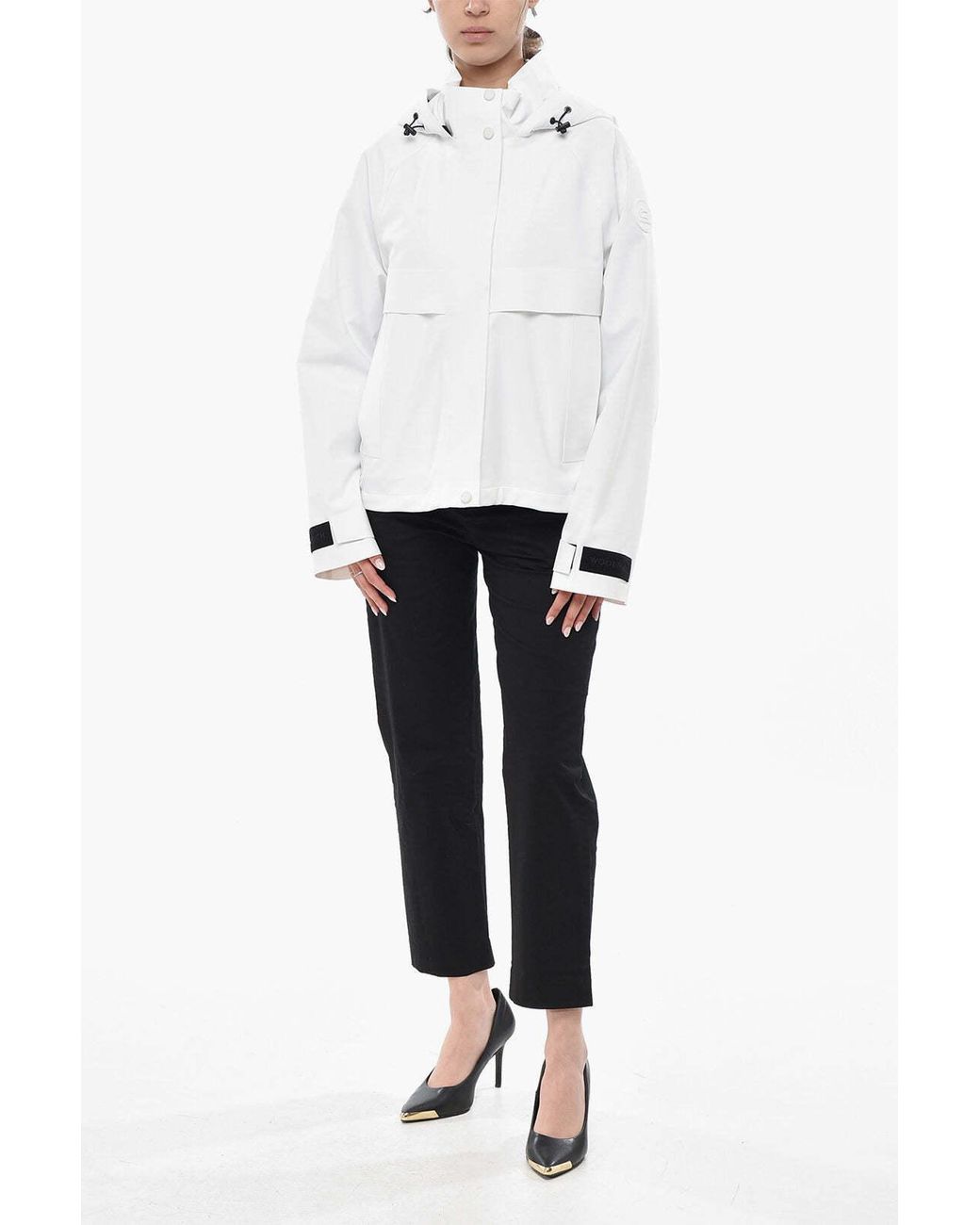 Woolrich White Stretch Hooded Jacket