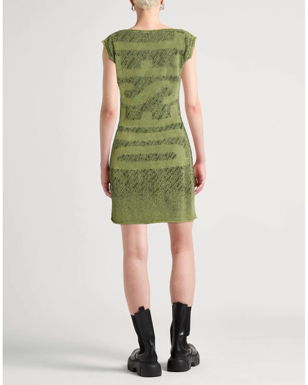 DIESEL Green Solid-Colored Loose Dress