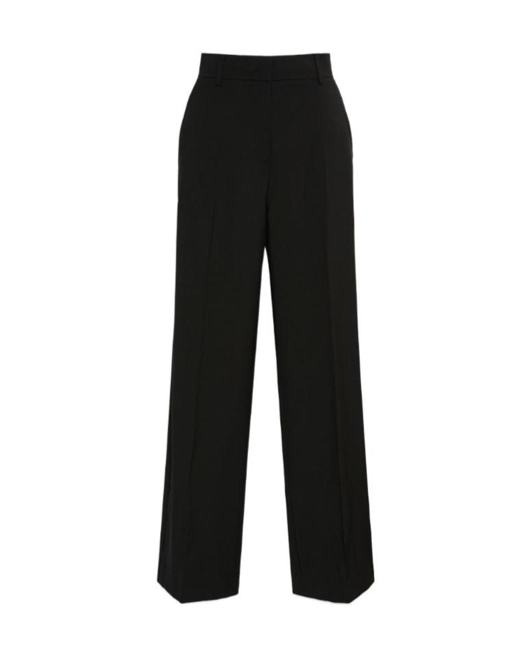 Weekend by Maxmara Black Visivo Pressed-Crease Wide-Leg Trousers